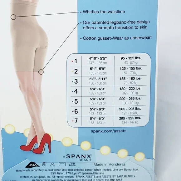 NWT Spanx Assets Hi Waist Mid Thigh Shaper Nude Shapewear 4 - Picture 5 of 5